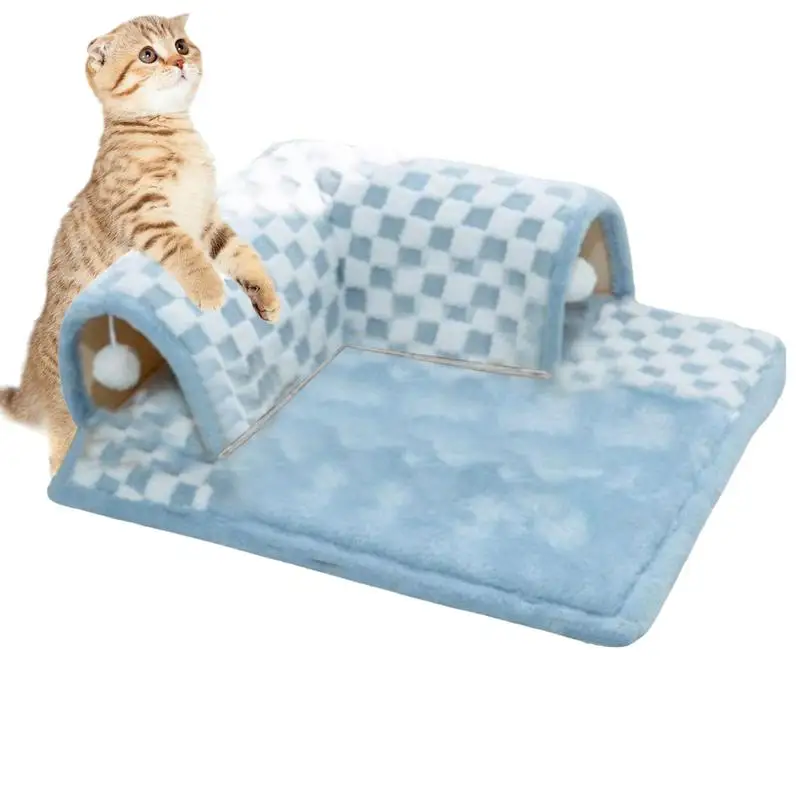 Cat Tunnel 2 In 1 Extensible Tunnel Toy Bed Tunnel Bored Cat Pet Toys Interactive Play Toy Pet Stuff Accessories For Pet Cats