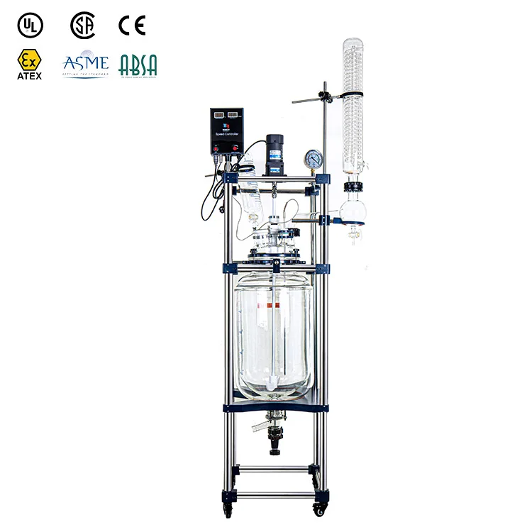 Lab Scale Chemical Bioreactor Hydrolysis Glass Reactor Stirred Tank With 1L-20l Reaction Vessel Prices