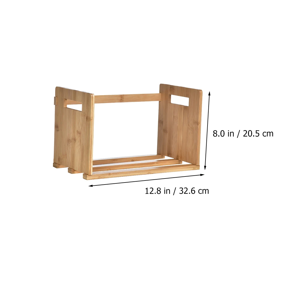 

Bamboo Bookshelf Storage Rack able Bookend Adjustable Desktop Holder Student Bookends Bamboo Material