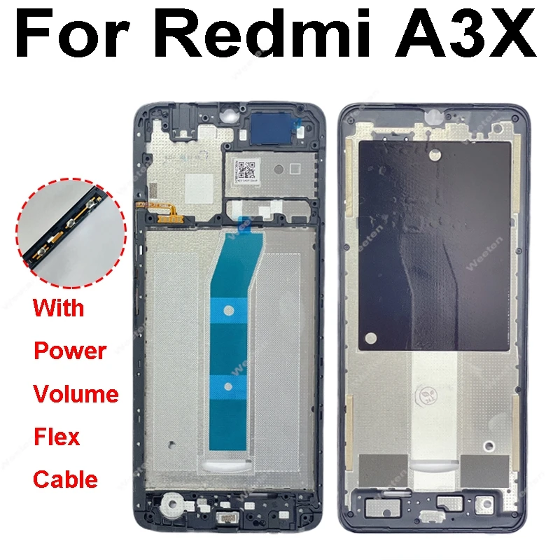 LCD Display Screen Frame Cover For Xiaomi Redmi A1 A2 A3 A3X A5 Plus 4G Pro LCD Frame Cover Holder Bezel Spare Parts