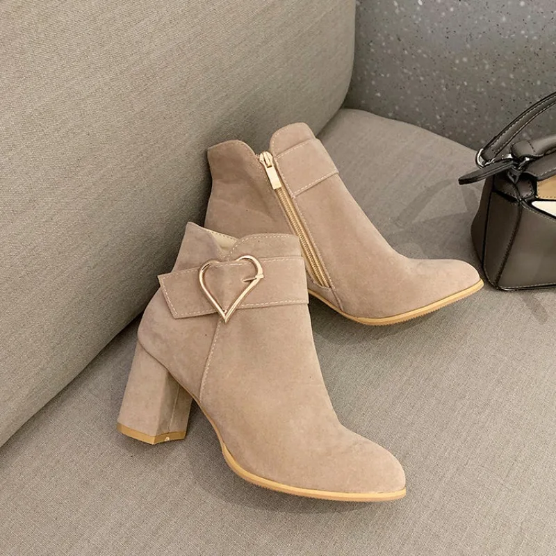 Footwear Big Red Booties Heeled Suede Women\'s Ankle Boots Very High Heels Short Shoes for Woman Designer Luxury Quality New In