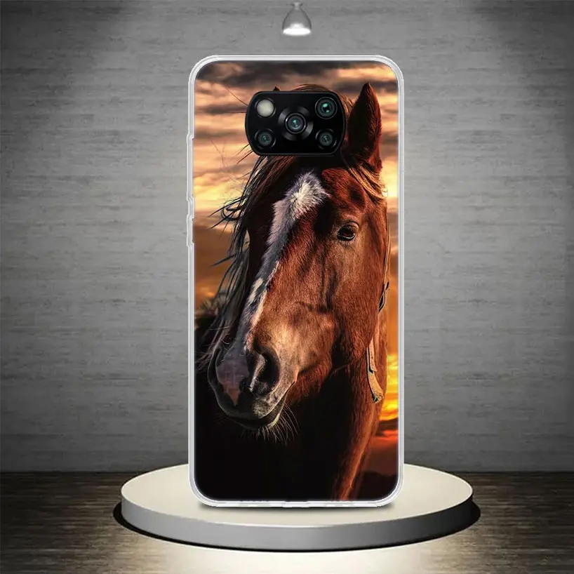 Horse Great Beauty Galloping Phone Case Cover For Xiaomi Poco X3 Nfc X4 GT X5 Pro M5S M3 M4 M2 F3 F2 F1 Note 10 A3 A2 Lite Soft