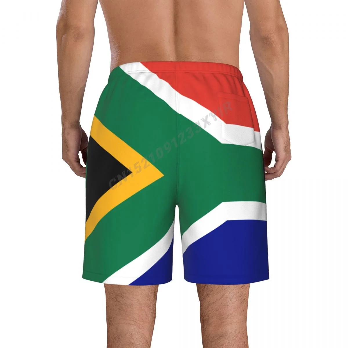 Summer Men's South Africa Flag Beach Pants Shorts Surfing M-2XL Polyester Swimwear Running