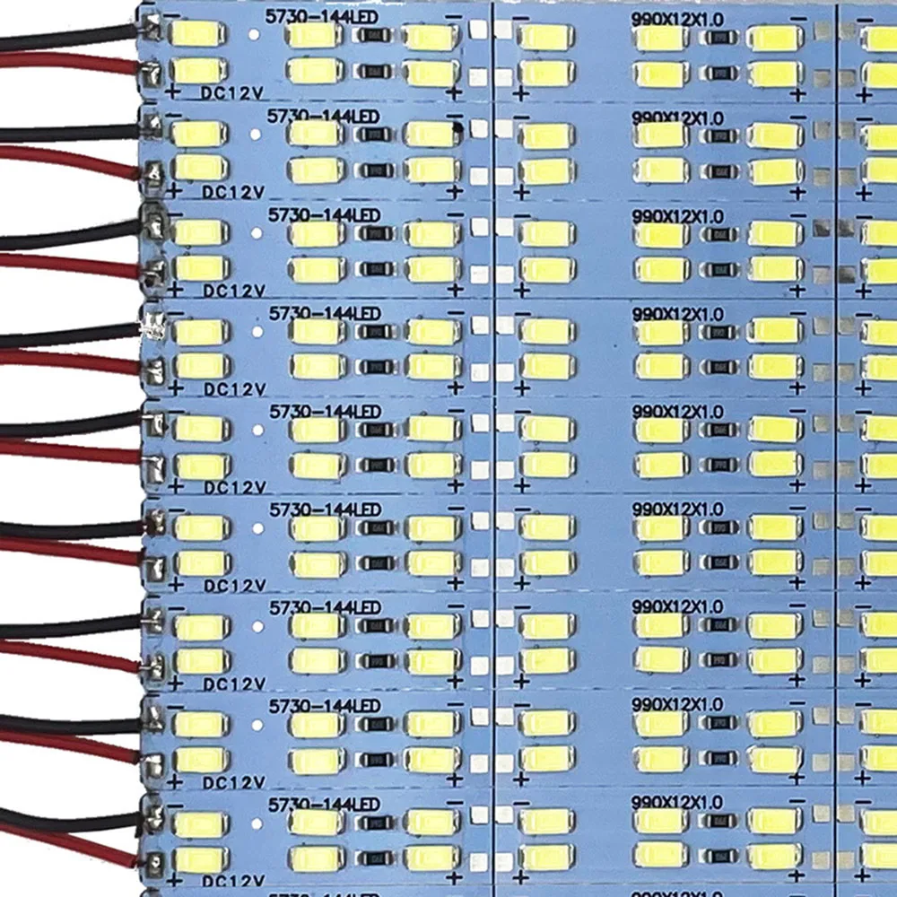 Tira de luces LED de aluminio duro, barra de luz rígida, cc 12V, brillante, 50cm, 36led, 72LED, blanco cálido/frío, SMD, 2835, 5050, 7020, 4014