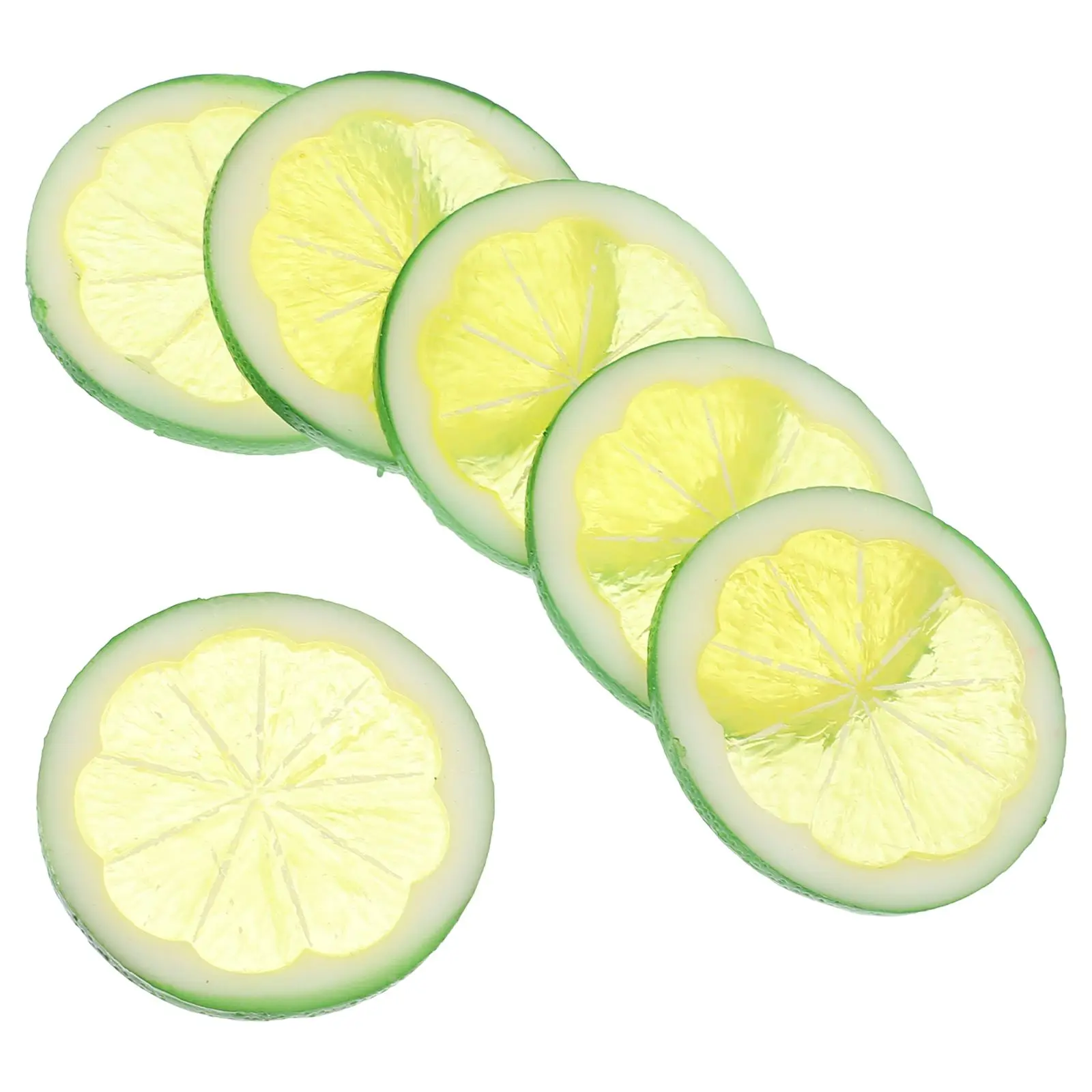 

6 Pcs Simulation Lemon Slices PVC Fruits Model Realistic Decorations Kitchen Table Centerpieces Artificial Ornaments Home Office