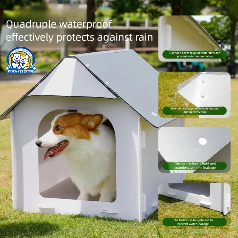 

Outdoor Four Seasons Plastic Dog Nest Universal Rain proof Dog House Small and Medium sized Dog Outdoor Pet Nest