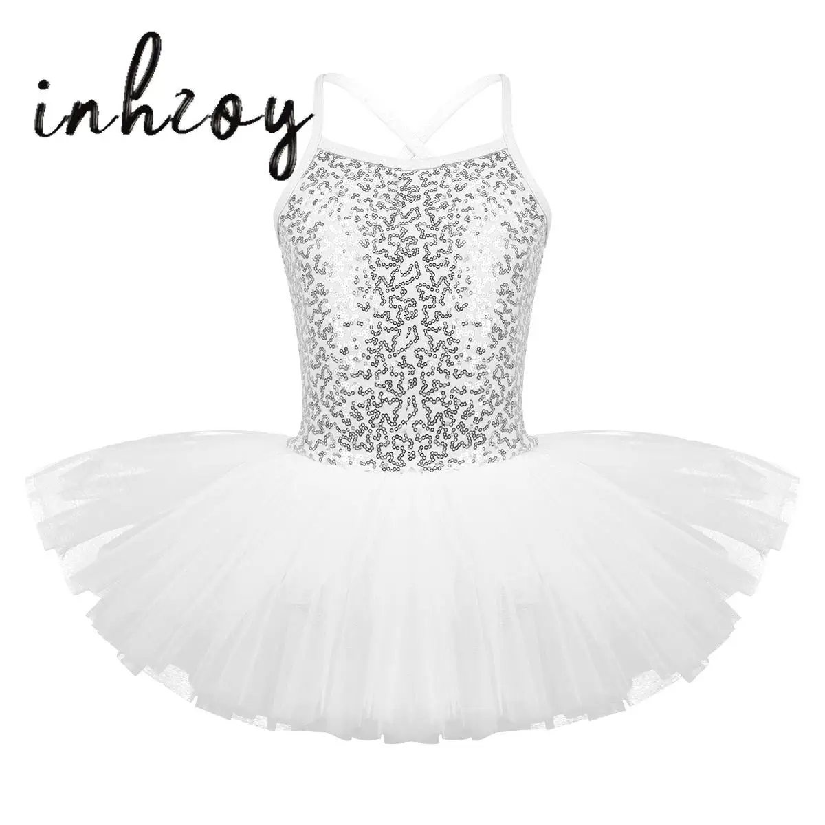 

Kids Girls Ballet Tutu Dress Sequined Sleeveless Party Princess Dress Gymnastics Leotards Professional Ballerina Dance Dresses