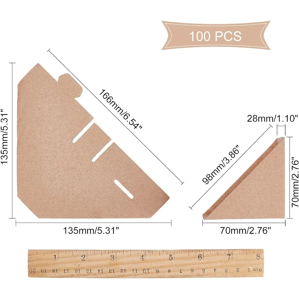 100pcs Frame Corner Protectors Cardboard Protectors Frame Cardboard Corner Protectors for Shipping Packing or Moving Fits