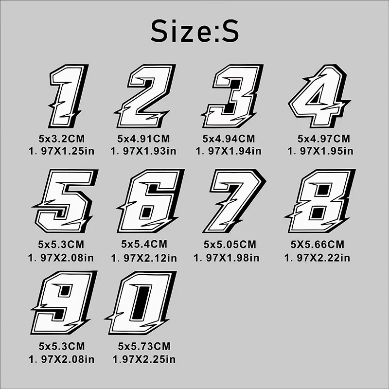 Motorcycle Number Sticker 1PC Red Digits 0-9 Waterproof Vinyl Decal Tank Helmet Fender Fairing Scooter Bike Decor