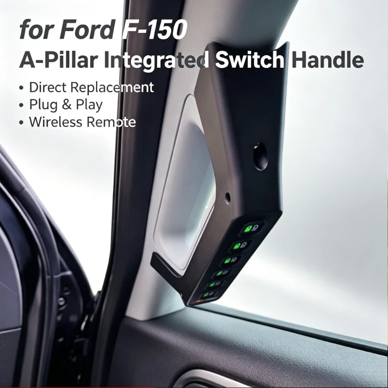 For Ford F150 F-150 2021-2026 Car A-pillar Handle Switch 6 Gang Integrated Led Spotlight Wireless Remote Control Switch Panel