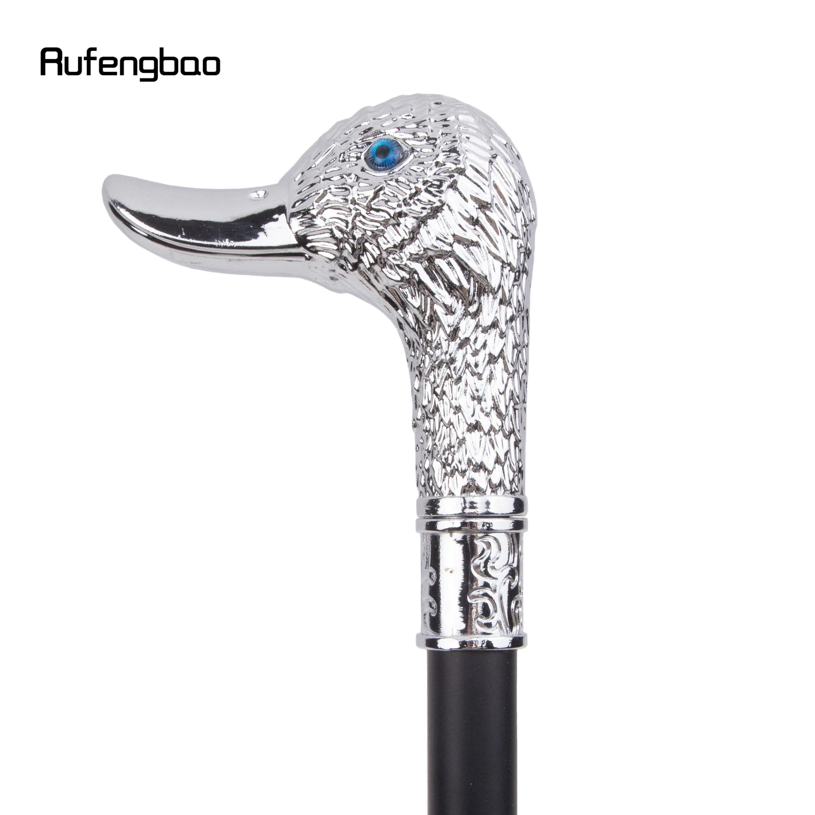 White Duck Head Walking Stick com placa escondida, Self Defense Fashion Cane Plate, Cosplay Crosier Stick, 95cm