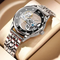 GUANQIN Men's Watches Top Brand Luxury Automatic Watch For Men Mechanical Watches Stainless Hollow Men's Wristwatch tourbillon