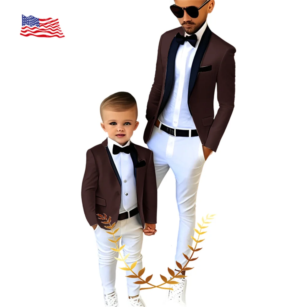 Kids Suits 2-16 Years Jacket Pants 2 Piece Set Wedding Tuxedo Formal Boys Clothes Slim Fit Blazer Stage Wear