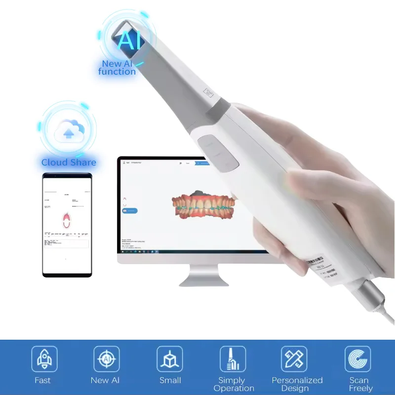 Oral Intraoral 3D Scanner PC Cart Fast Intraoral Scanner Orthodontics/Restoration AI Scanning