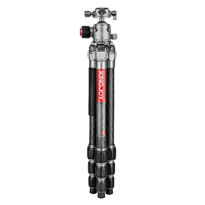 

【Best-selling】 KINGJOY C82 DSLR ripod Lightweight And Compact Carbon Fiber Tripod With 360 Panorama Ball Head Quick Rele