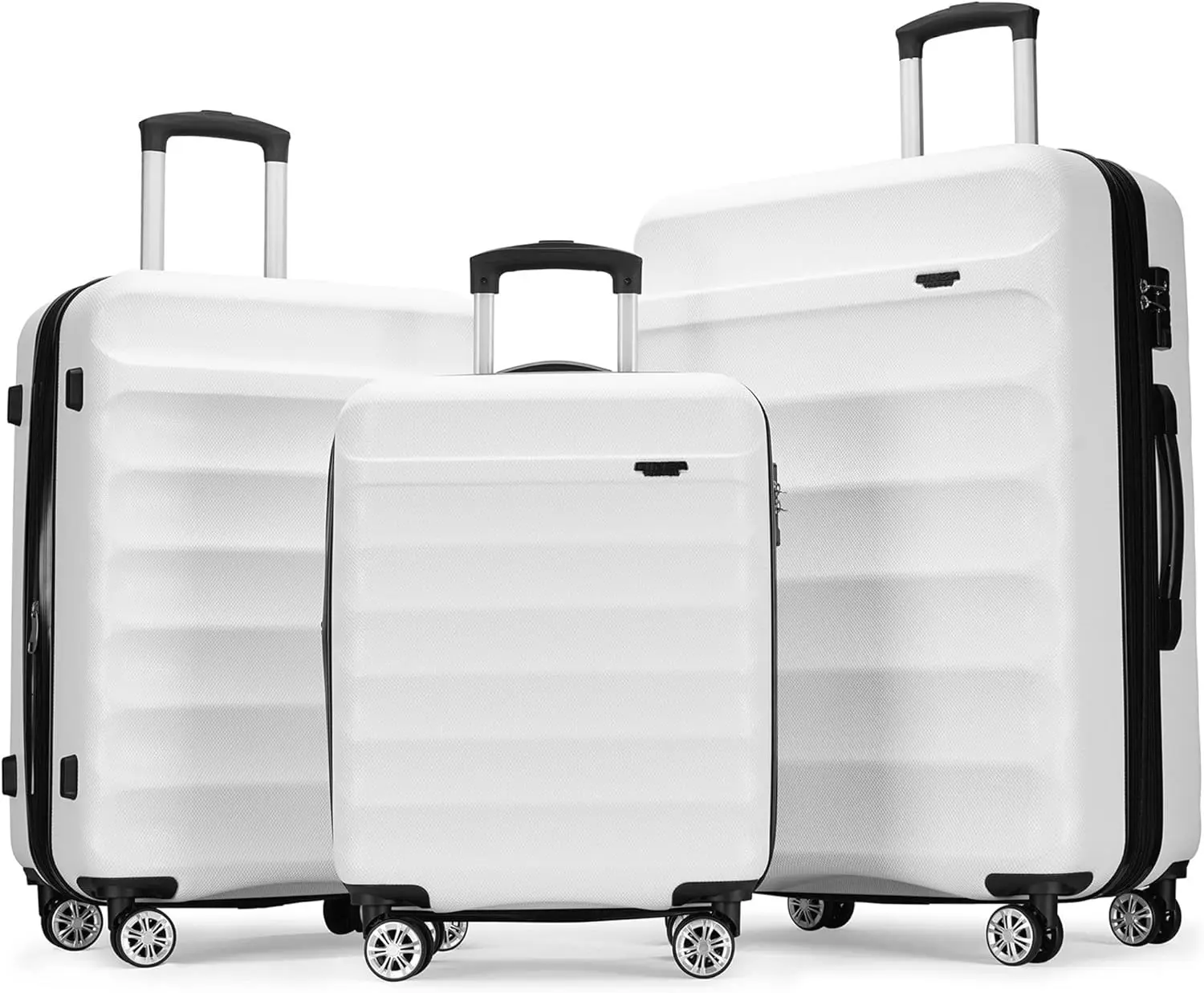 

GinzaTravel 3-piece expandable luggage sets with Spinner Wheels， ABS hardshell Suitcase with TSA Lock