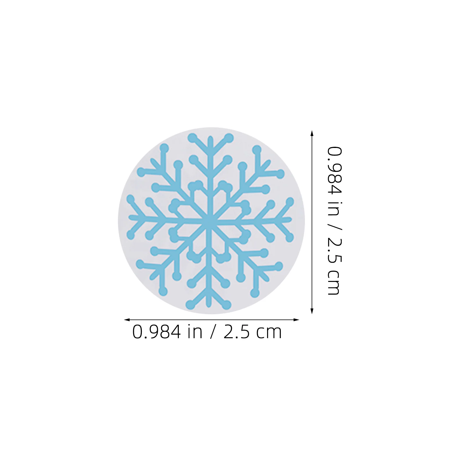 500 Uds. Pegatinas de copos de nieve de Navidad, rollo de decoración DIY para vacaciones, pegatina autoadhesiva para álbum de recortes, adorno de copo de nieve redondo