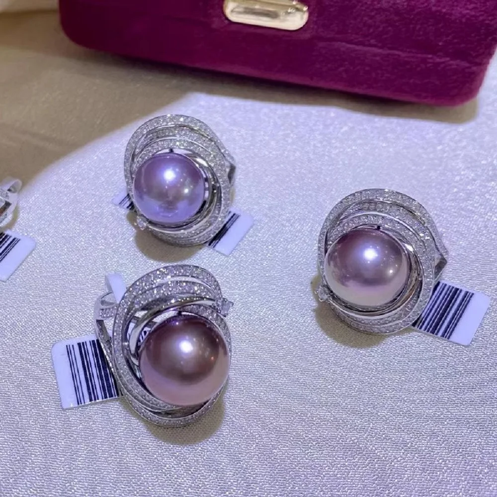 

Fashionable and atmospheric ring AAAA11-12mm natural South Sea round pearl ring 925s/adjustable ring mouth