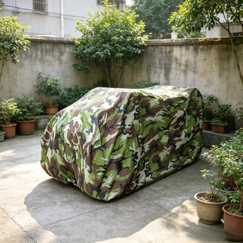 190T ATV Cover Camouflage Silver Coated Waterproof Dustproof Sun Protection Vehicle Cover for Outdoor Parking Storage ATV 커버