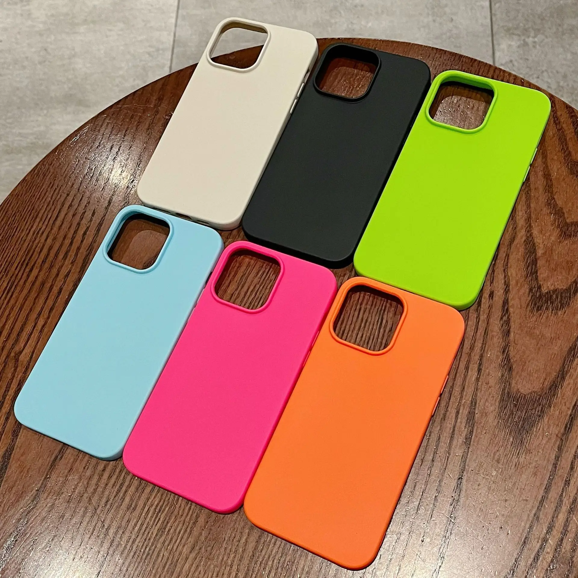 New Solid Color Iphone Case  15 14 13 12 11 Pro  Pro Max  Soft Rubber Shock Protection Accessories Case