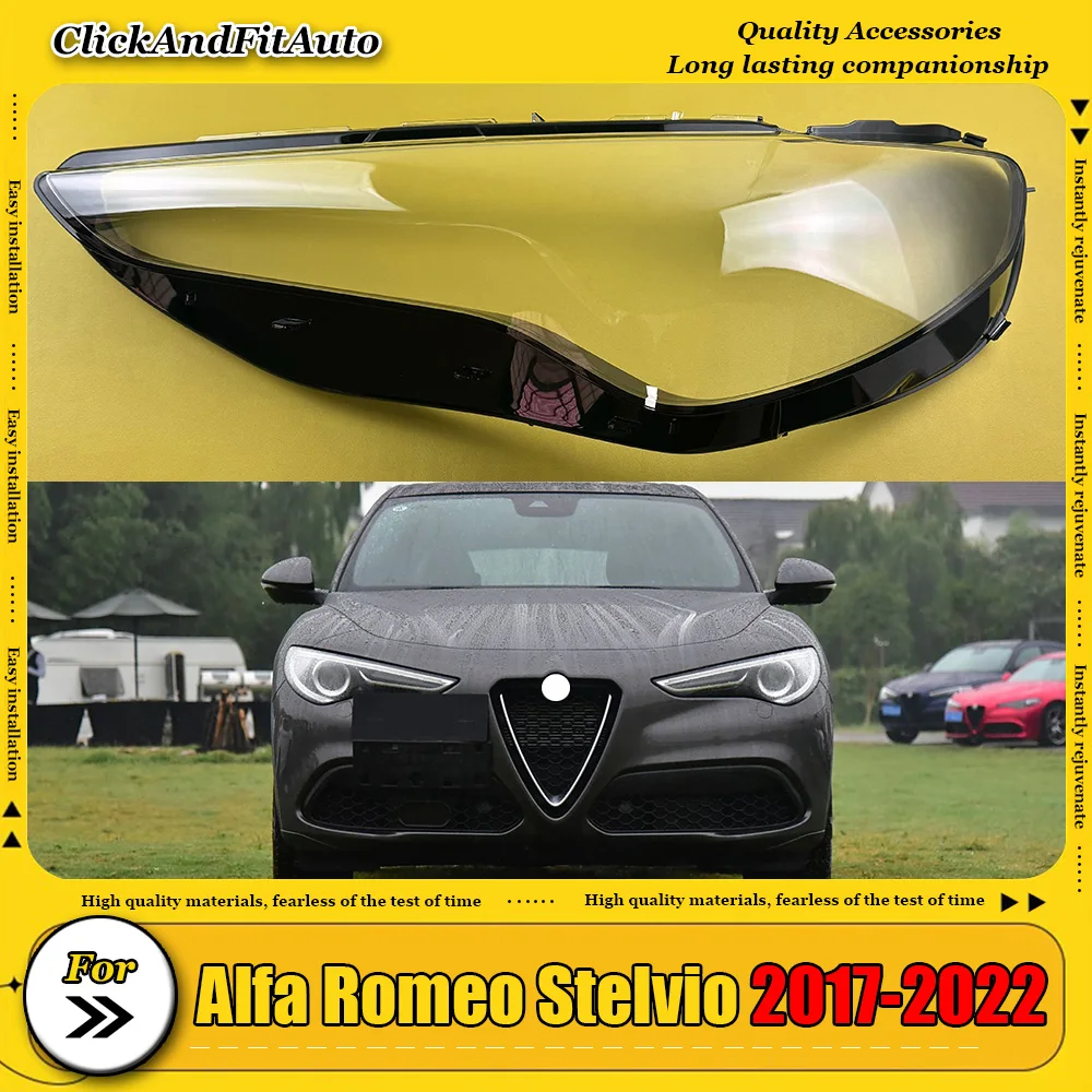 

For Alfa Romeo Stelvio 2017-2022 Front Headlight Shell Transparent Lampshade Headlamp Cover Lens Lamp Shade Plexiglass