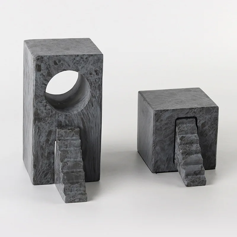 

Modern light luxury imitation marble ornament model house villa abstract art building stairs geometric ladder decoration