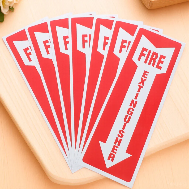 8 Pcs Fire Action Notice Sticker Extinguisher inside Sign Stickers Self Adhesive Decal Signs