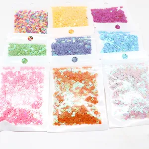 10g Payet Warna Murni Kerajinan Bordir Payet Longgar Pvc Bulat Datar Aksesori Bordir Kain Wanita 3mm 4mm 5mm 6mm 8 payet massal penjualan terbaik - №