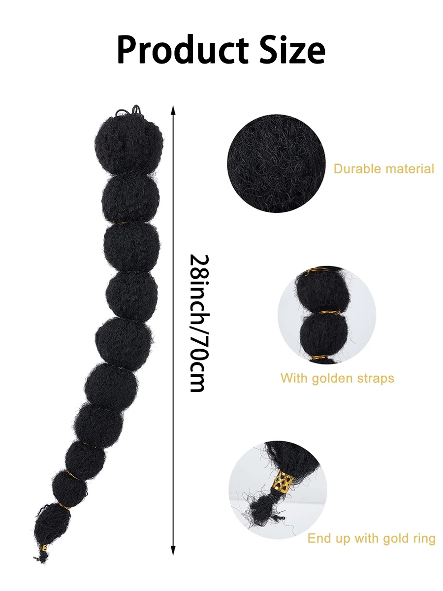 変態アフロバブルクリップオンポニーテール |   18インチ、24インチ、28インチの長さ |   巾着ヘアピース |   自然な質感の人工毛