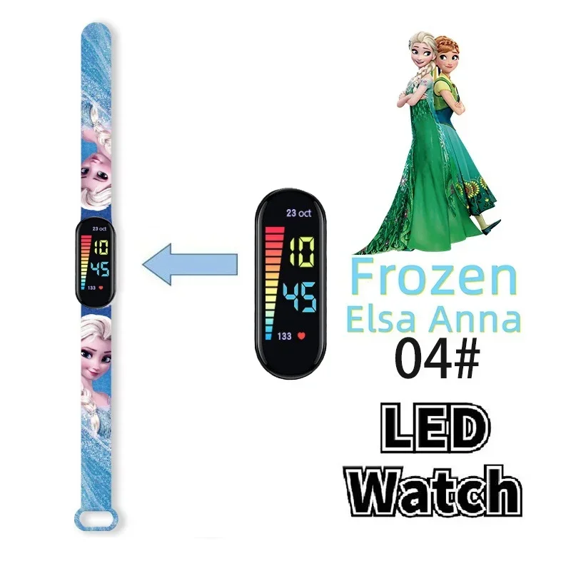 

Disney frozen Kids' Digital Watches Cartoon Action Figure elsa anna LED Touch Waterproof Electronic Kids Watch Christmas Gifts