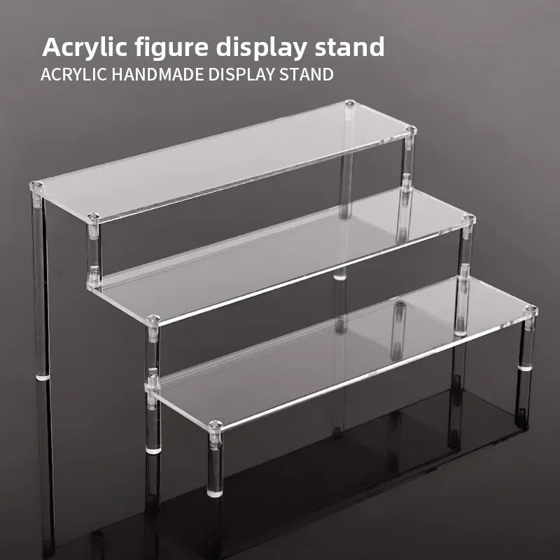 Étagères de rangement, vitrine en acrylique, présentoir pour figurines, organisateur trapézoïdal Transparent, étagère pour Cupcake, boîte aveugle de poupée
