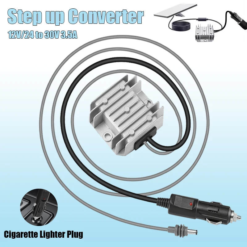 

12V/24V to 30V 3.5A Step-up Converter with Cigarette Lighter Plug for Starlink Mini Waterproof Car Trucks Voltage Booster