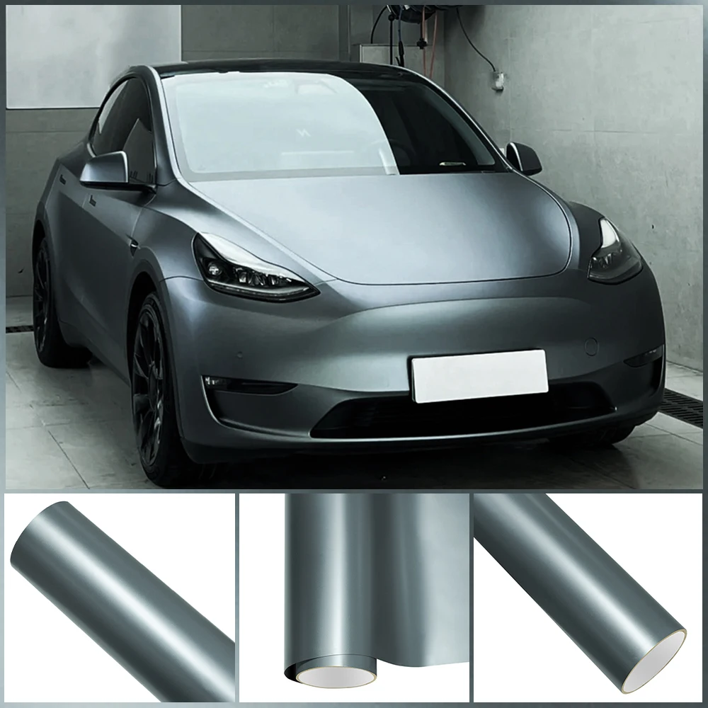 

Super Matte Blue Grey PET Wrap Vinyl Film Car Whole Body DIY Color PVC Decal Protective Cover Sticker Auto Tuning Accessories
