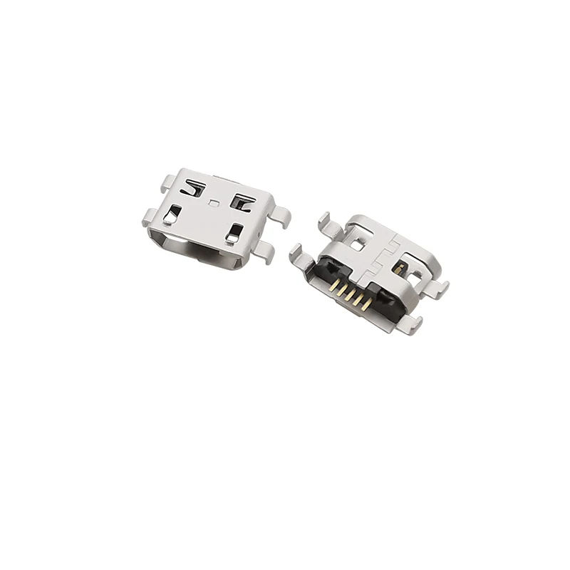 10Pcs Micro USB Female 5 Pin Connector Soldering Type DIY Repair Replacement Charging Port Micro USB Socket Jack Mid Mount 0.8mm