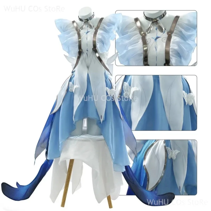 

Game Wuthering Waves Cosplay Costume Dress Veil The Shorekeeper Wig Women Halloween Roleplay Suita;6'x,9;y'