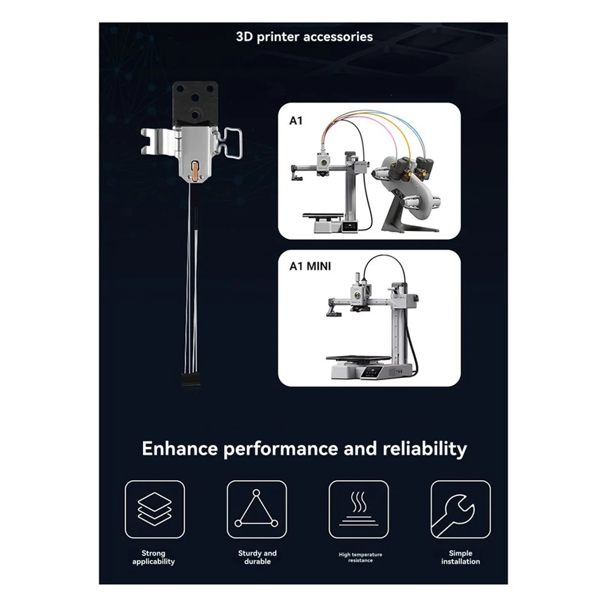 2025 + للطابعة ثلاثية الأبعاد الصغيرة A1/A1 مجموعة التدفئة Hotend مكونات التدفئة Hotend