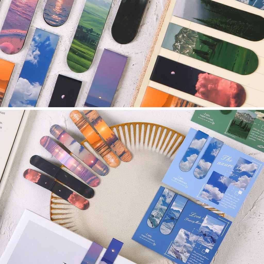 Scenery Bookmark Minimalist Page Clip Ins Bookmark Magnetic Magnetic Page Holder For Working Documents Office Recreational