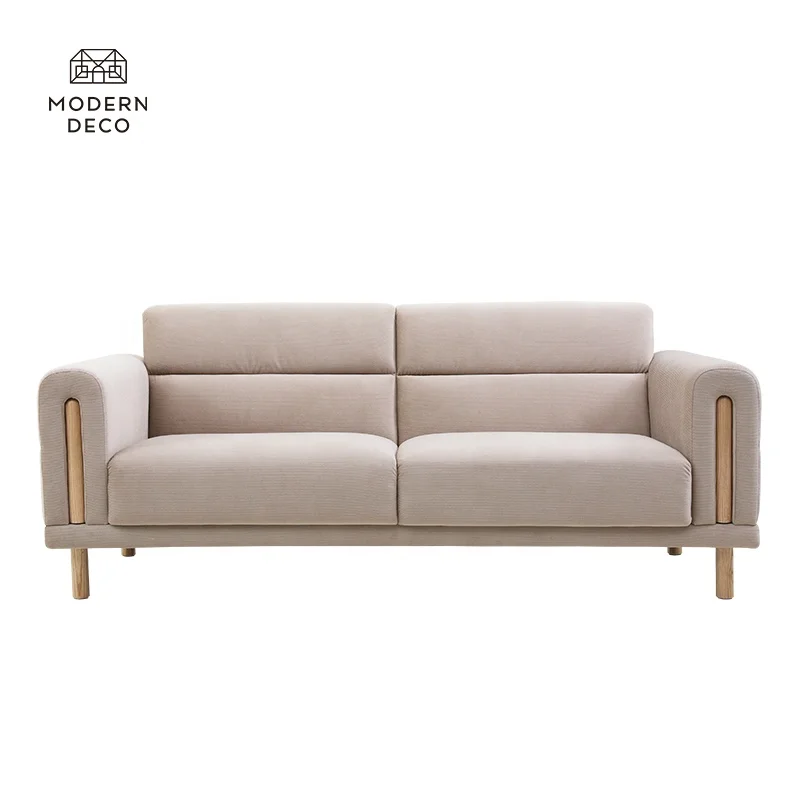 أريكة مخملية 3 قطع مقاعد بيضاء كريمية بيج مع القطيفة Canape Bank Roze Wohnzimmer المفروشات الاسكندنافية #2