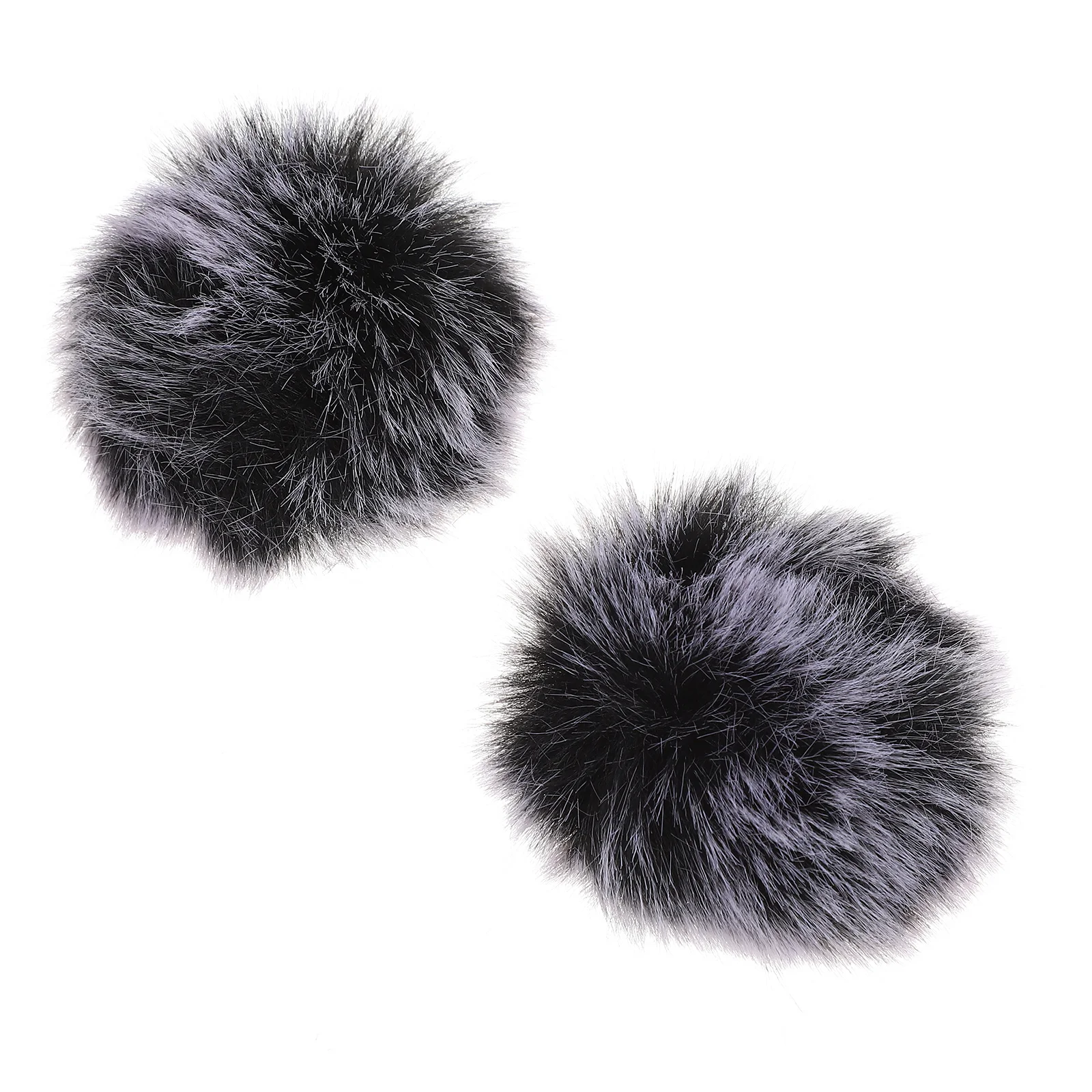 2 Pcs Microphone Windscreen Sponge Protectors Windproof Guard Anti-splash Cover Artificial Fur KTV