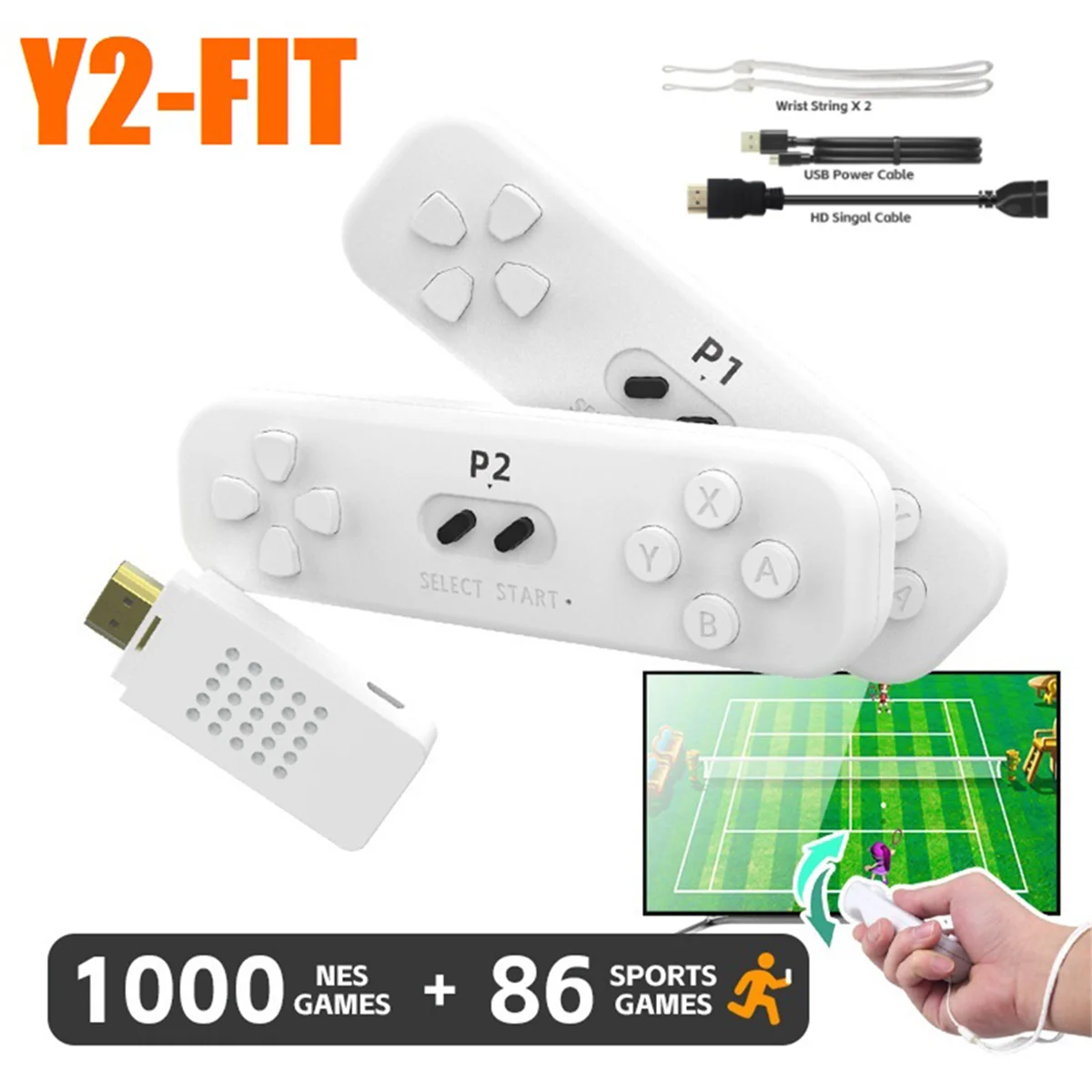 A06RP Y2 FIT 2.4G Wireless Game Controller Retro Game 4K Classic Motion Sensing Game Console Video Game Built in 1000 Games