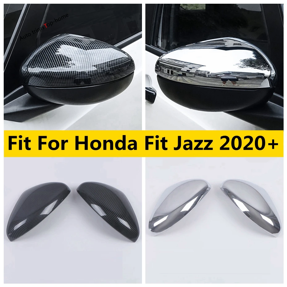 

Rearview Mirror Caps Decoration Cover Trim ABS Chrome / Carbon Fiber Look Exterior Refit Kit For Honda Fit Jazz GR 2020 - 2022