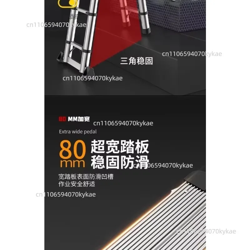 Multi-Functional Stainless Steel Folding Ladder Lifting Engineering Ladder Aluminum Alloy Portable Home Trestle Ladder