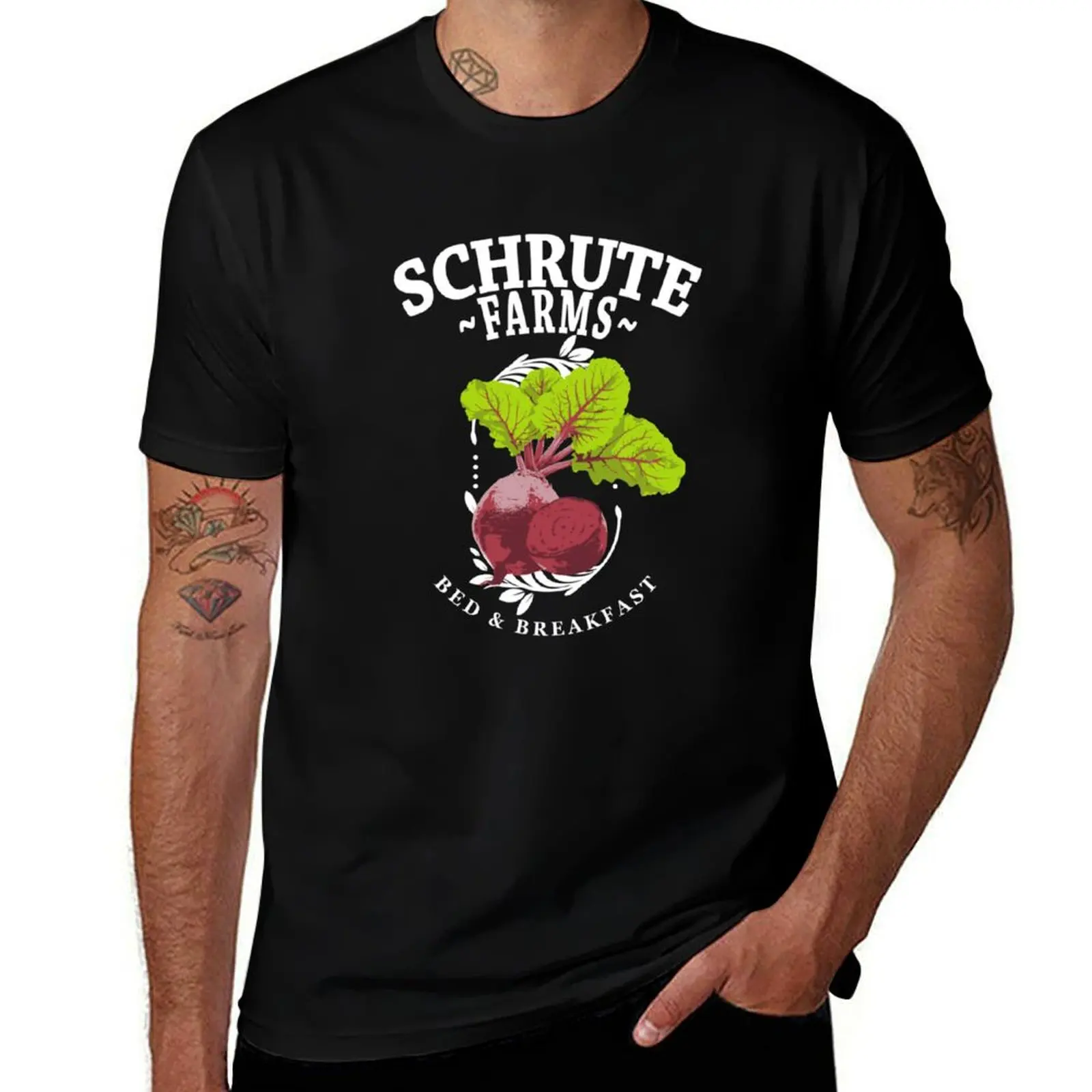 

Schrute Farms Bed & Breakfast The Office Beets T-Shirt T-Shirt anime oversized graphic tee Clothing plain white t shirts men