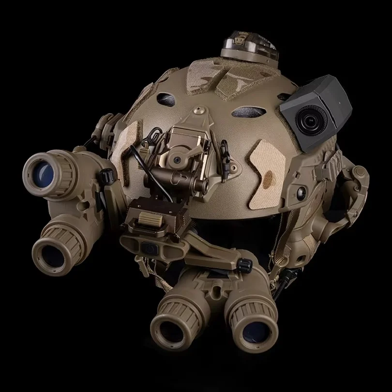 Helmet-Mounted DUMMY NVG GPNVG-18 Model with Aperture Adjustment Side Flipping for Airsoft Filming