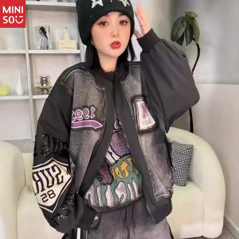 

2025 Women's Baseball Jacket, Heavy Duty 3D Letters, Loose Fit Niche Outerwear