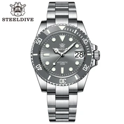 STEELDIVE SD1953 Gray Dial Stainless Steel NH35 Watch Gray Ceramic Bezel 41mm Sapphire Glass 300M Men Dive Watches reloj hombre