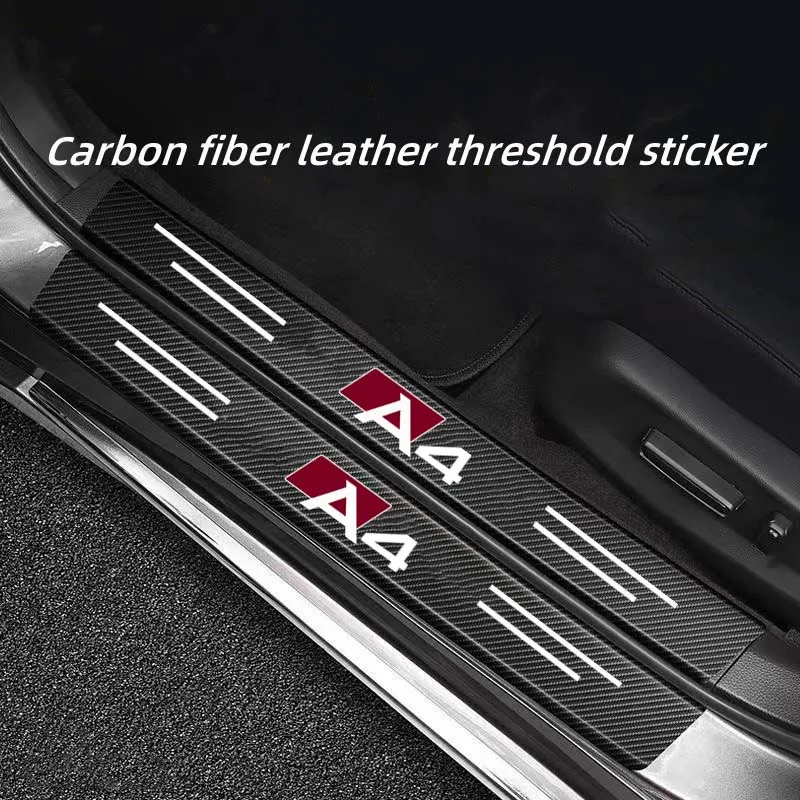 Suitable for  Audi A4 2017 2018 2019 2003 car threshold strip protection sticker carbon fiber pattern welcome pedal anti scratch