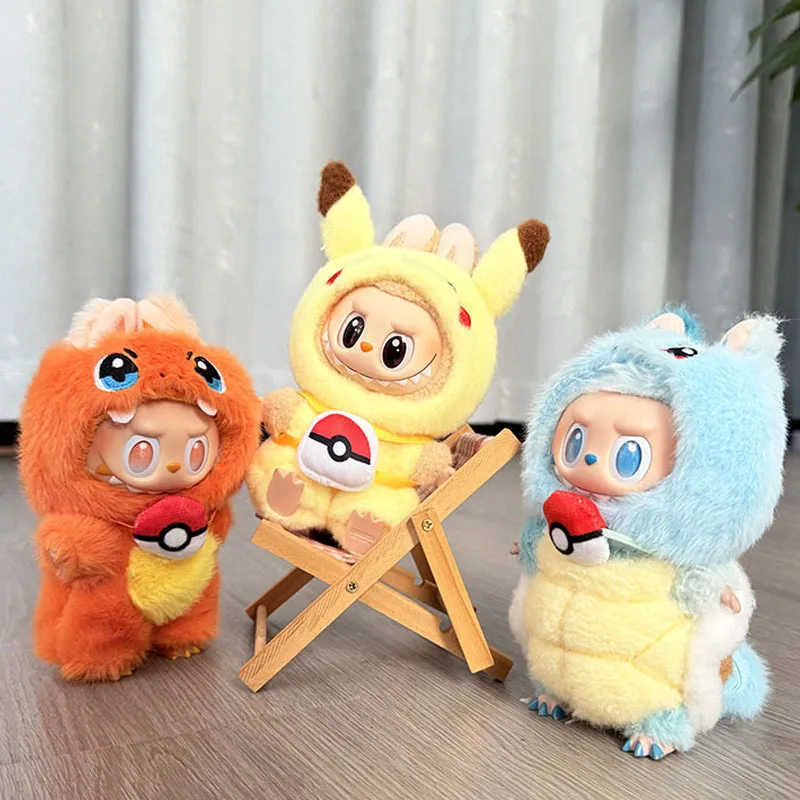 

4 Styles for Labubu Clothes Pokemon Pikachu Set Role-playing Costume, Animated Characters, Labubu Accessories (No Dolls)