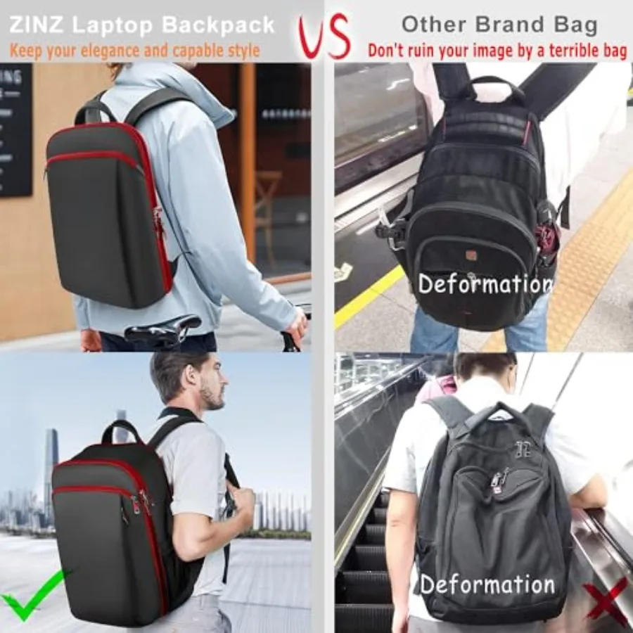 Slim and Expandable 15 15.6 16 Inch Laptop Backpack Anti Theft Business Travel Notebook Bag with USB, Multipurpose Large Capaci view 5