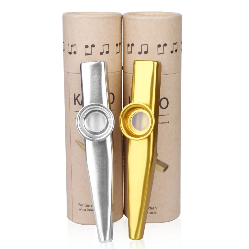 Metal Kazoo Musical Instruments With 20 Pcs Flute Film Gift Simple And Easy To Learn Musical Instruments With Paper Tube